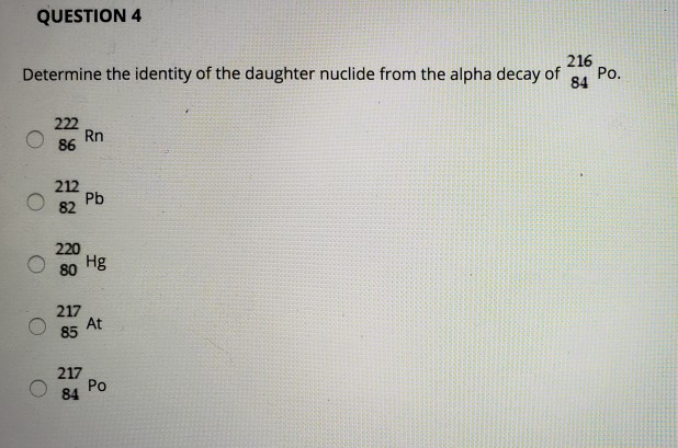 Solved QUESTION 1 Determine the identity of the daughter | Chegg.com