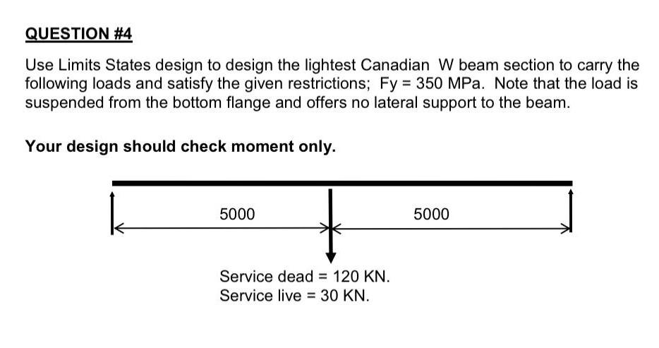 Solved QUESTION #4 Use Limits States design to design the | Chegg.com