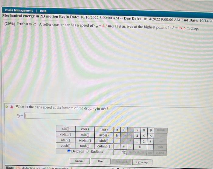 Solved 20 Problem 2 A roller coaster car has a speed of