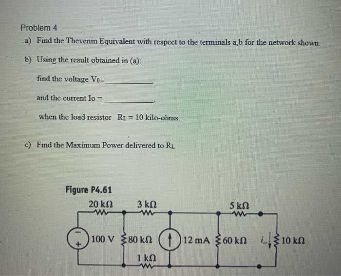 Solved Problem 4 a) Find the Thevenin Equivalent with | Chegg.com