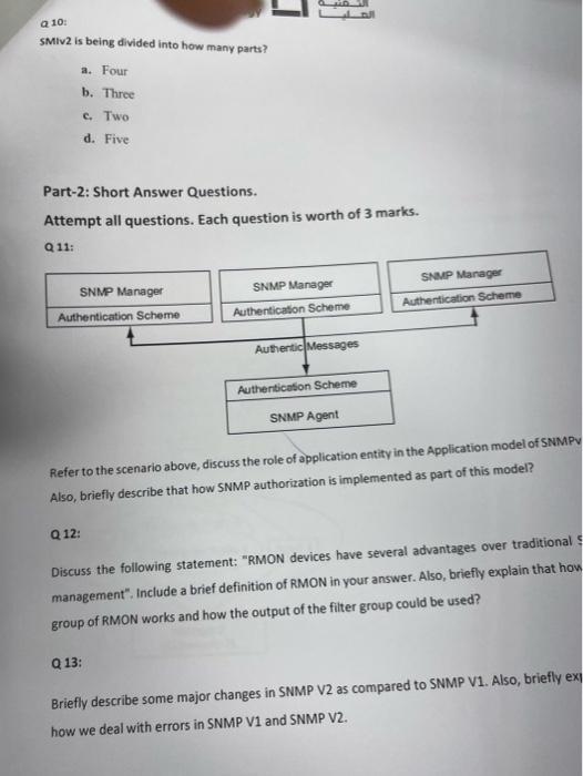 Solved a10 SMiv2 is being divided into how many parts? a.