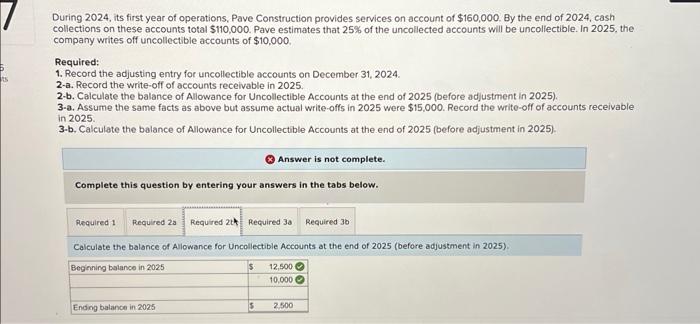 Solved During 2024, Its First Year Of Operations, Pave | Chegg.com