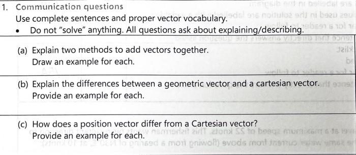 Solved 1. Communication questions Use complete sentences and | Chegg.com