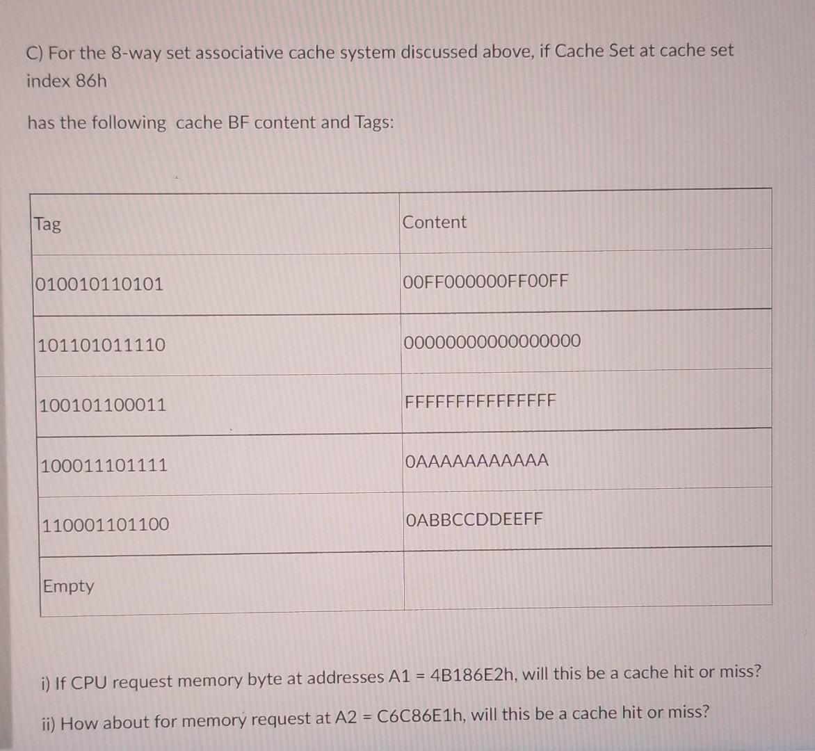 Solved A) A memory system has 256MB. The memory is organized | Chegg.com