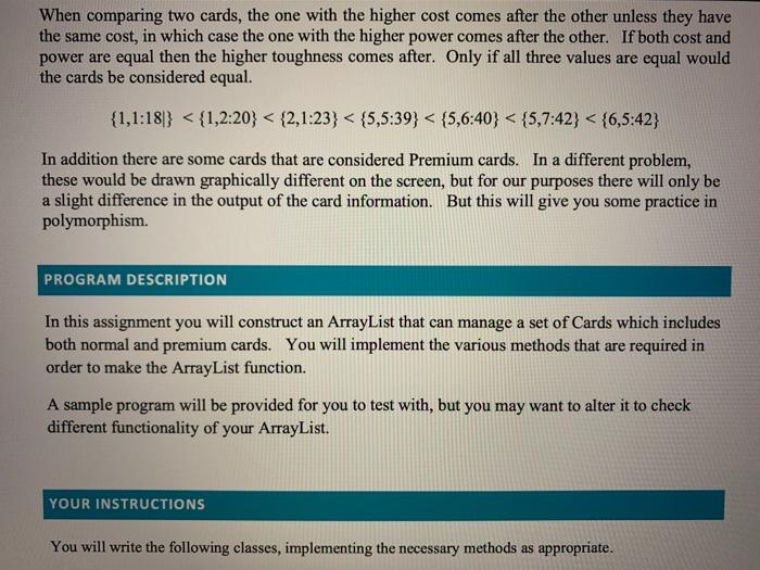 CS145 - PROGRAMMING ASSIGNMENT CARD ARRAY LIST | Chegg.com