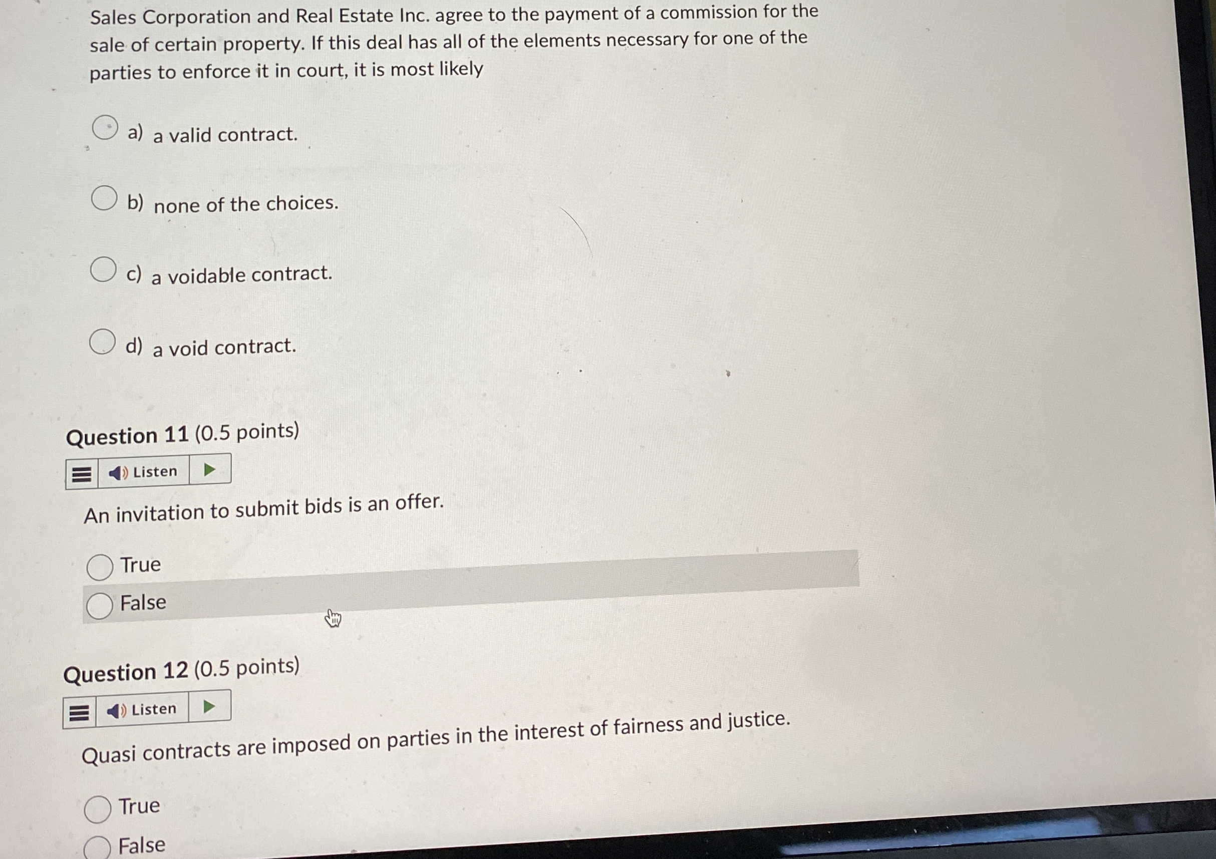 Solved Sales Corporation and Real Estate Inc. agree to the