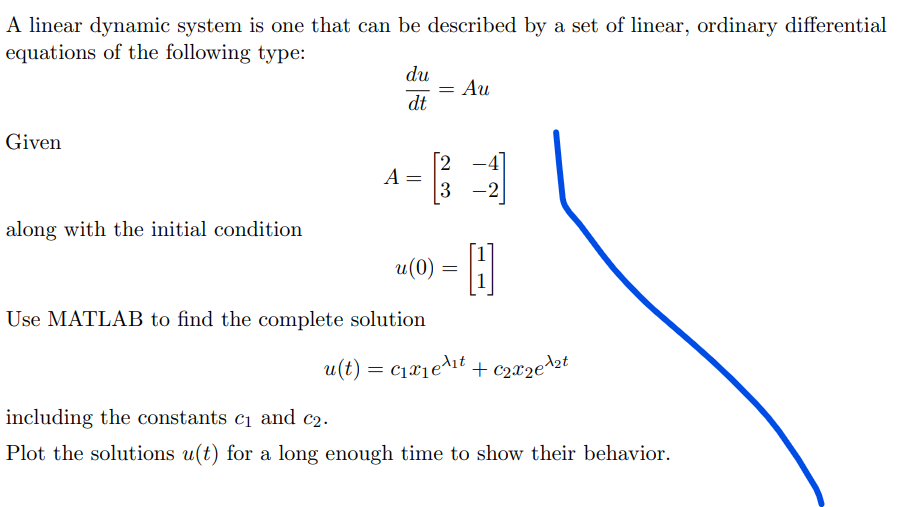 Solved A linear dynamic system is one that can be described | Chegg.com