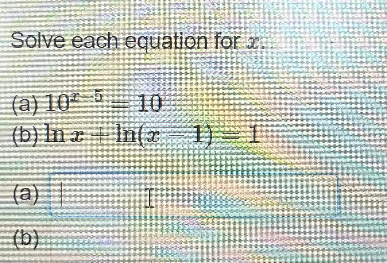 Solved Solve Each Equation For | Chegg.com