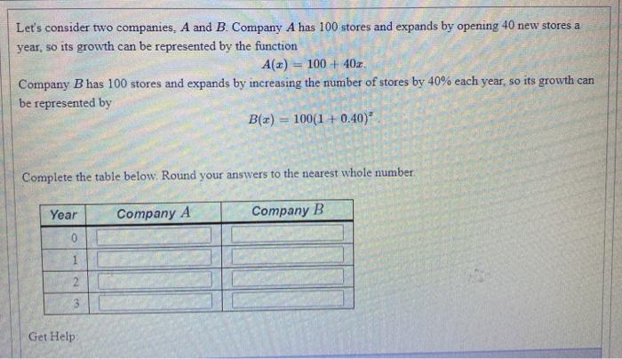 Solved Let's consider two companies. A and B. Company A has | Chegg.com