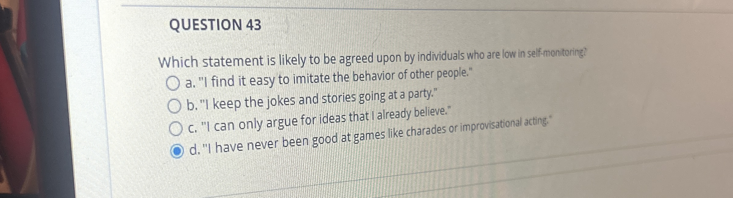 QUESTION 43Which statement is likely to be agreed | Chegg.com