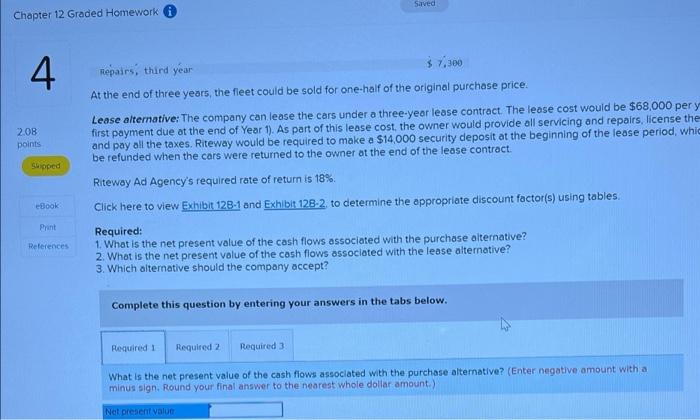 Chapter 12 Graded Homework Saved 2 Click here to view | Chegg.com