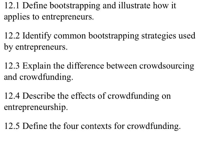 Solved 12 1 Define Bootstrapping And Illustrate How It Chegg