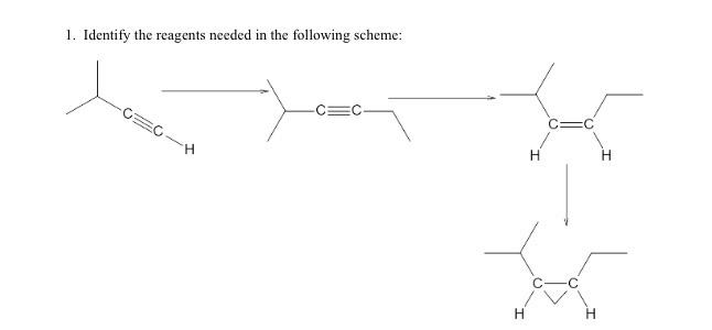 Solved 1. Identify the reagents needed in the following | Chegg.com