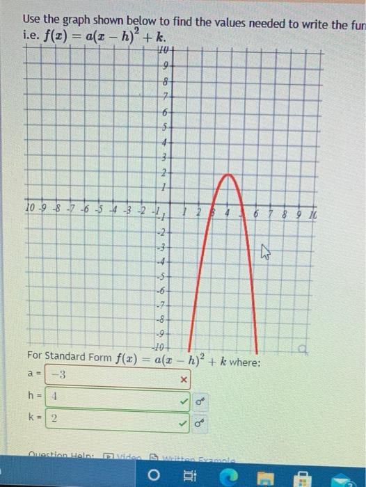 Solved Use the graph shown below to find the values needed | Chegg.com