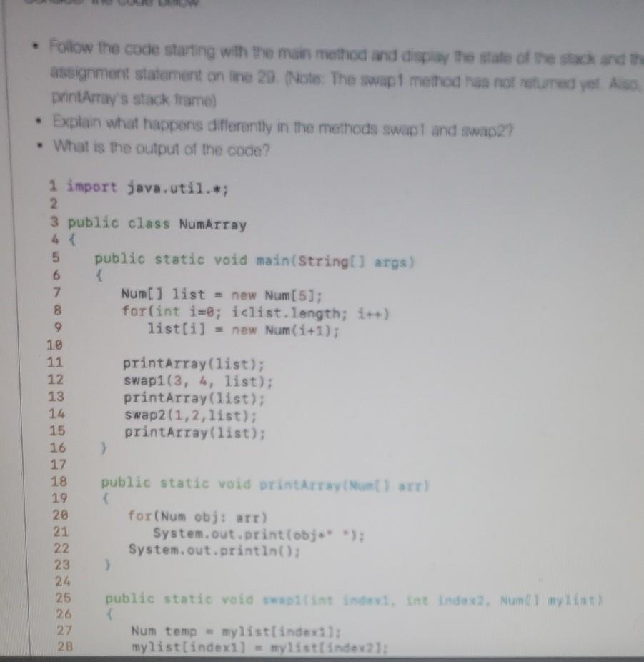 Solved . Follow the code starting with the main method and | Chegg.com
