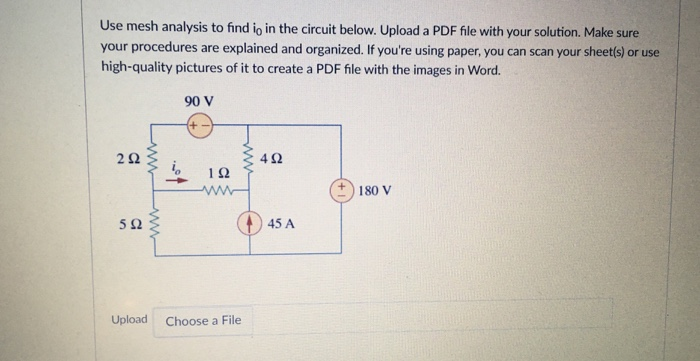 Solved Use Mesh Analysis To Find In In The Circuit Below. | Chegg.com