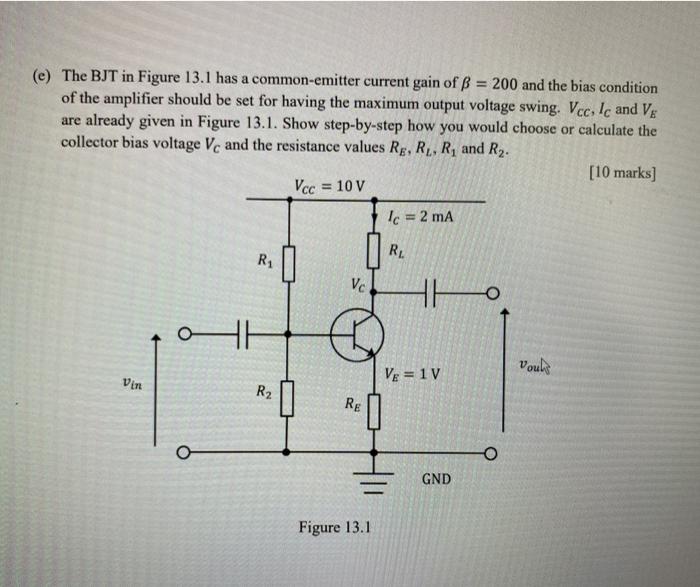 Solved 13. A common-emitter amplifier is shown in Figure | Chegg.com