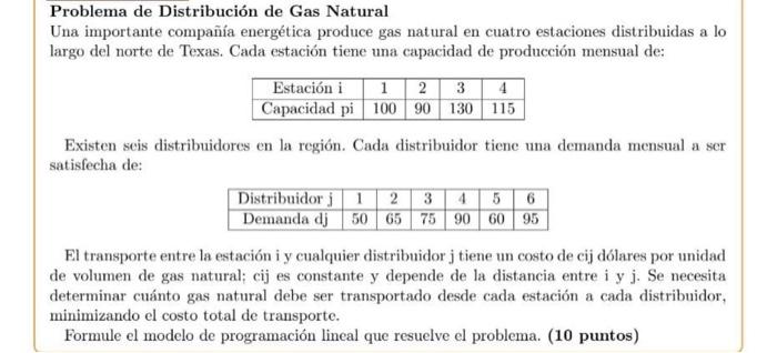 Un problema de distribución