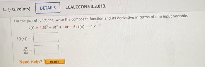 Solved For the pair of functions, write the composite | Chegg.com
