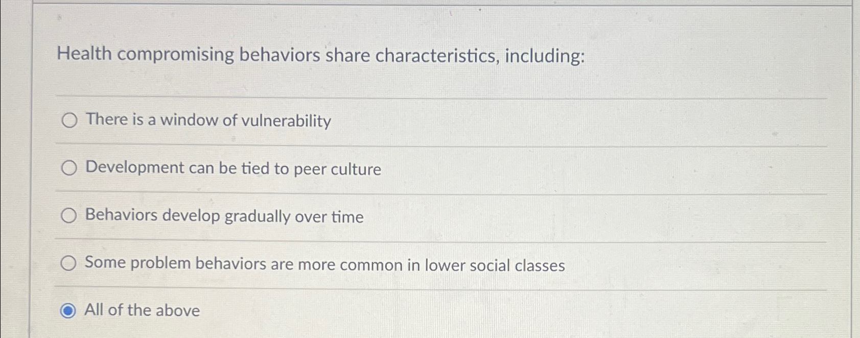 Solved Health Compromising Behaviors Share Characteristics, | Chegg.com