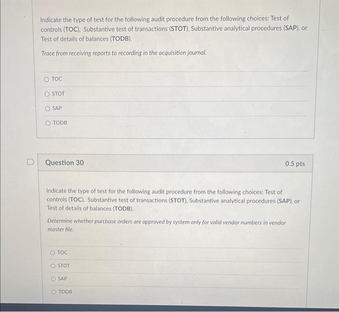 How to document a Test of Detail