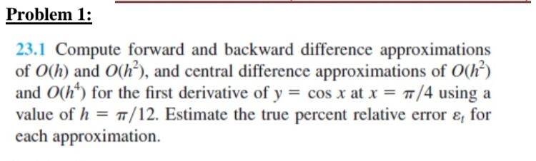 Solved Problem 1:23.1 Compute forward and backward | Chegg.com
