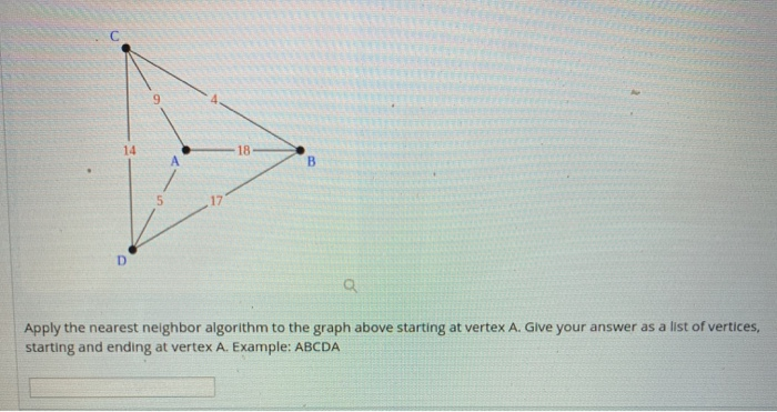 Solved Apply the nearest neighbor algorithm to the graph | Chegg.com