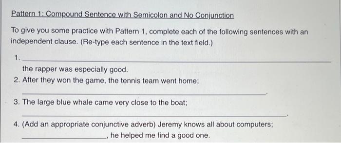 compound sentence with semicolon