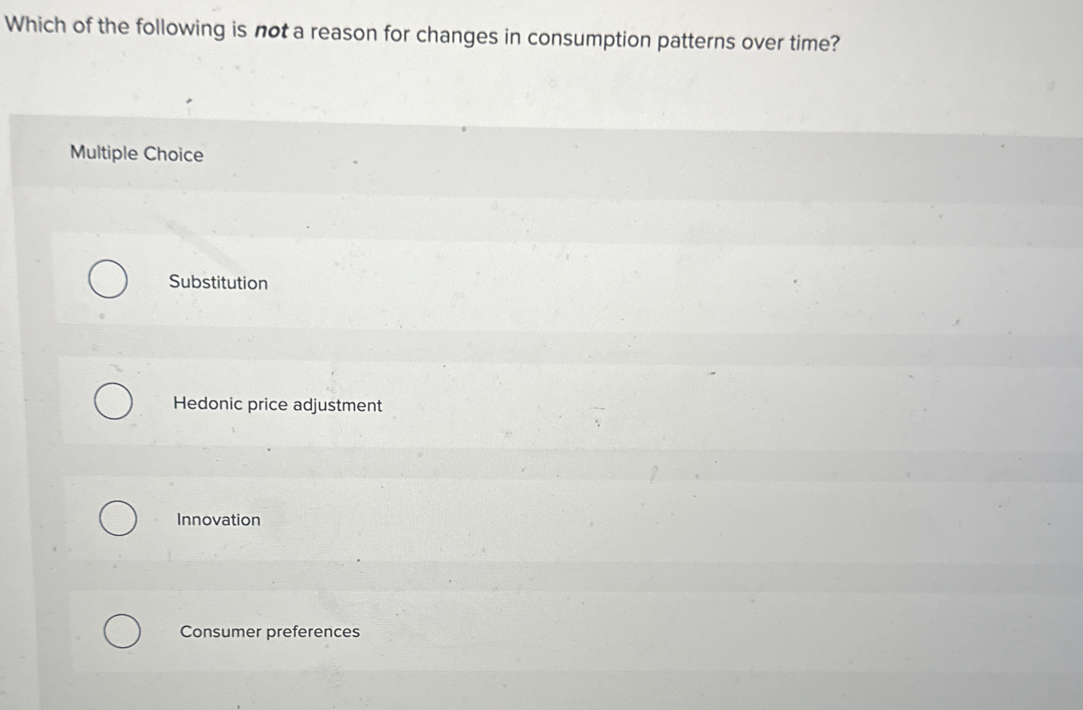 Solved Which of the following is not a reason for changes in | Chegg.com