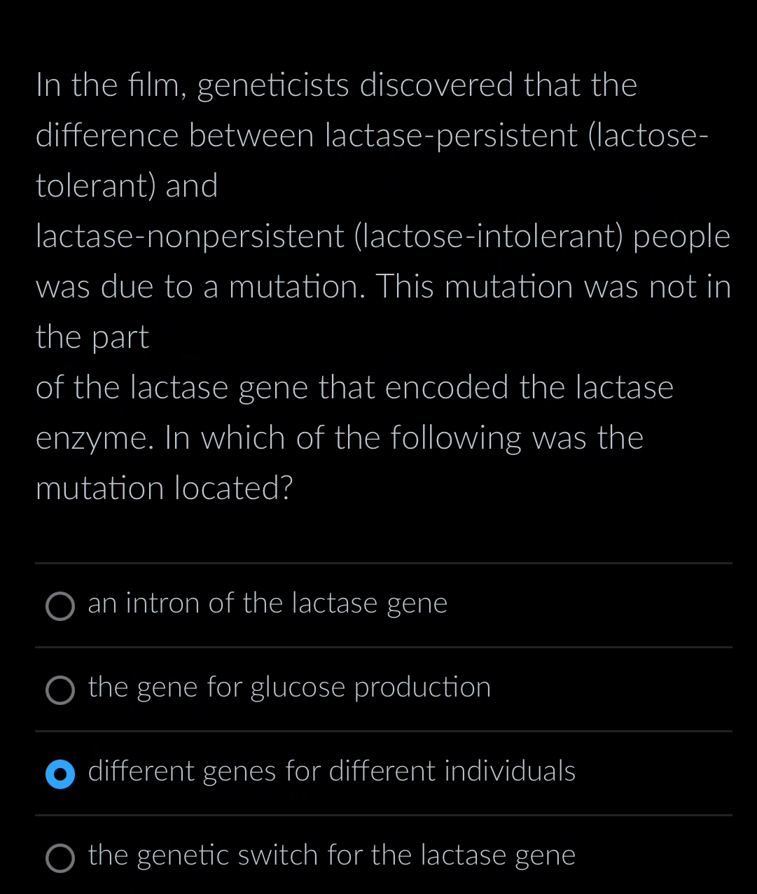 Solved In the film, geneticists discovered that the | Chegg.com