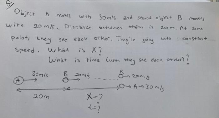 Solved Object A Noves With 30 M/s And Second Object B Moves | Chegg.com