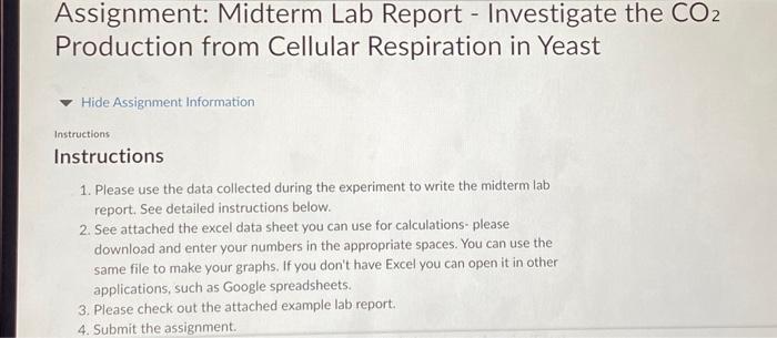 Assignment: Midterm Lab Report - Investigate the CO2 | Chegg.com