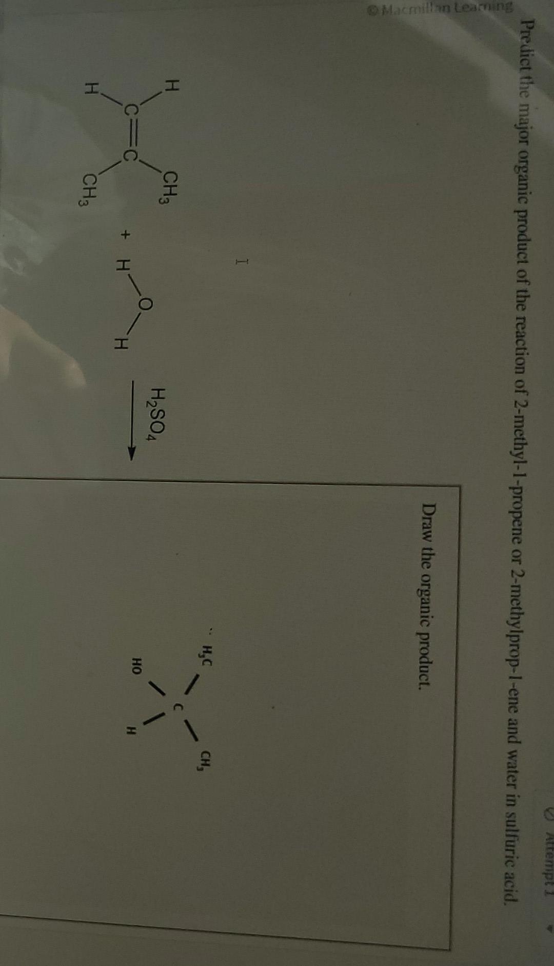 Solved Predict the major organic product of the reaction of | Chegg.com