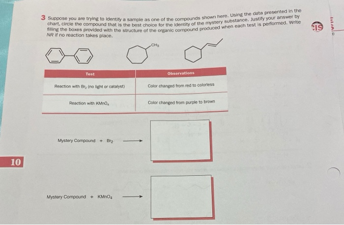 Organic Compounds Chart Answers