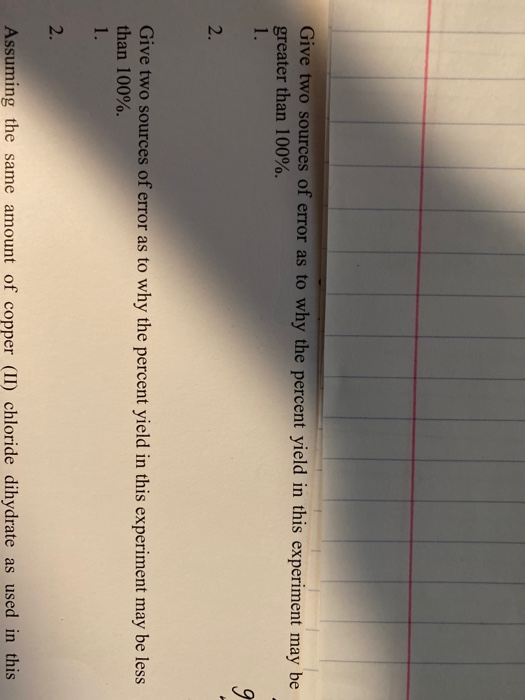 EXPERIMENT 4 LIMITING REAGENTS Copper (II) chloride