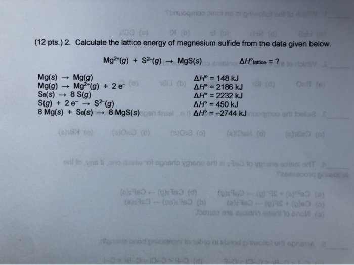 Solved Sruogo In 39 (ei Db) (12 Pts.) 2. Calculate The La
