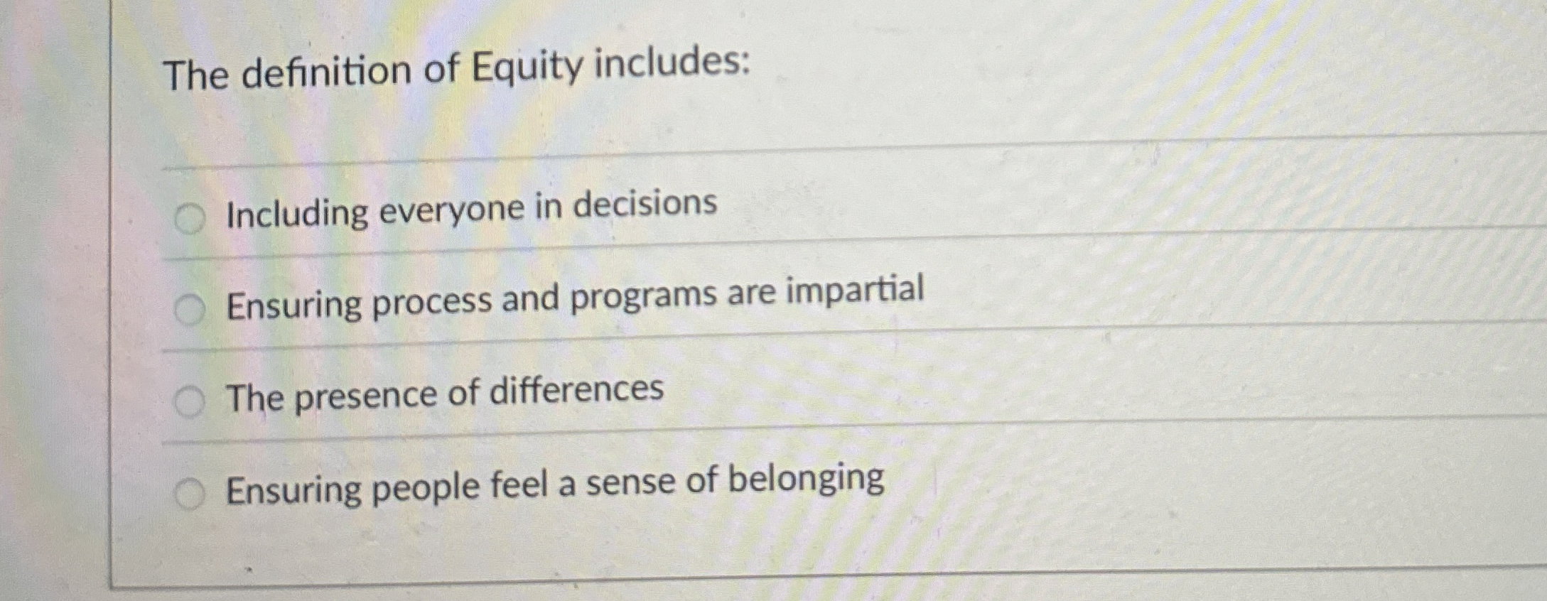 High Quality SOLUTION The definition of Equity includes:Including ...