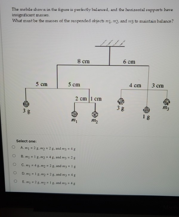 Solved The mobile shown in the figure is perfectly balanced, | Chegg.com