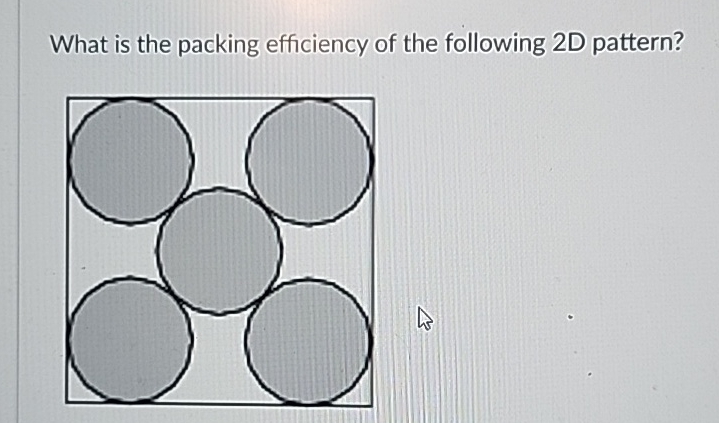 Solved What is the packing efficiency of the following 2D | Chegg.com