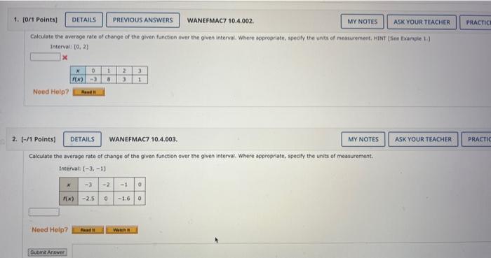Solved Calculate the average rate of change of the given | Chegg.com