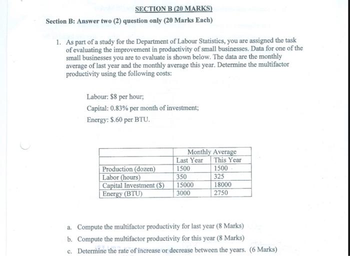 Solved SECTION B (20 MARKS) Section B: Answer Two (2) | Chegg.com