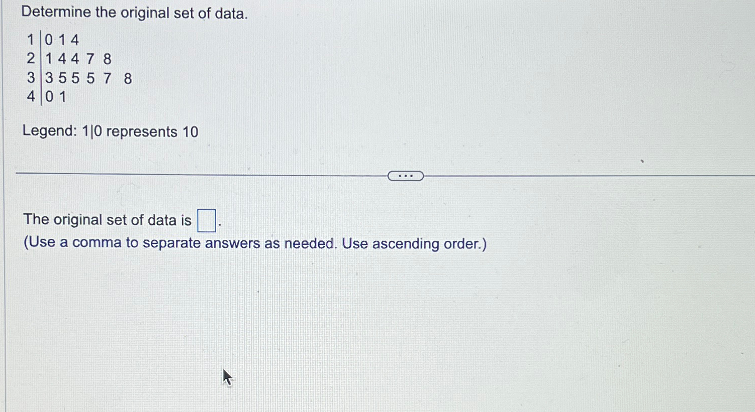 Solved Determine the original set of