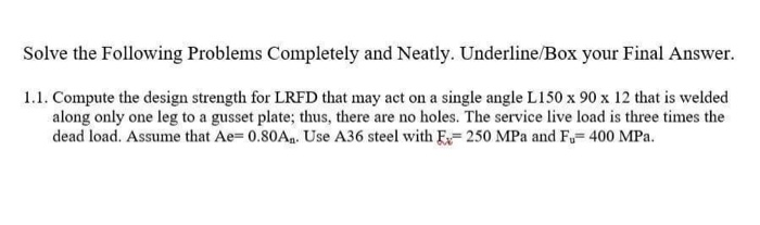 Solved Solve The Following Problems Completely And Neatly. | Chegg.com