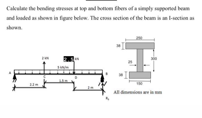 Solved Calculate The Bending Stresses At Top And Bottom | Chegg.com