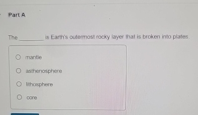 what is the outermost rocky layer of the earth