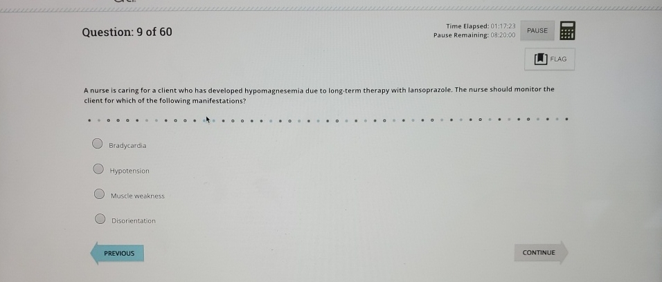 Solved Question: 9 ﻿of 60Time Elapsed: 01:17:23Pause | Chegg.com