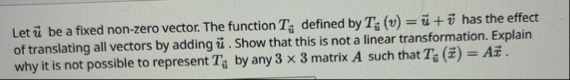 Solved Let vec(u) be a fixed non-zero vector. The function | Chegg.com