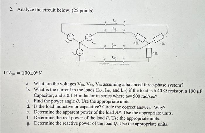 Solved 2. Analyze the circuit below: ( 25 points) | Chegg.com