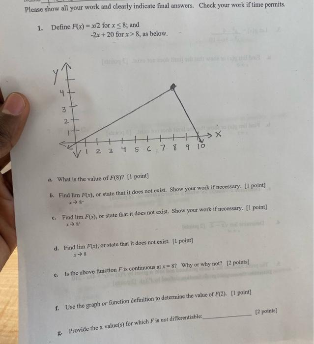 Solved Please show all your work and clearly indicate final | Chegg.com