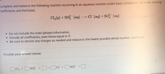 Solved Complete And Balance The Following Reaction Occurring | Chegg.com